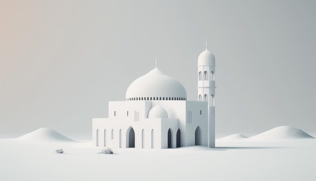 Przedstawienie 3D oszałamiającej architektury meczetu zaprojektowanej na sezon Ramadan