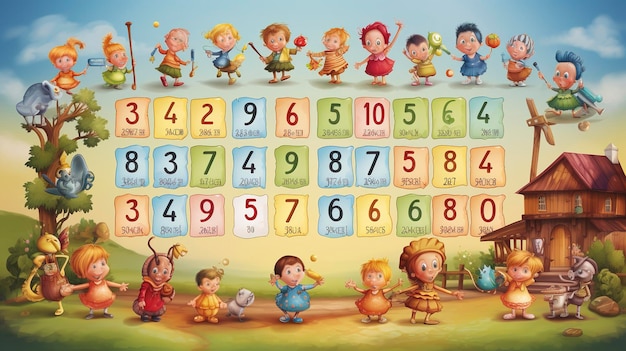 Zdjęcie przedszkole alfabet i numery wykresu