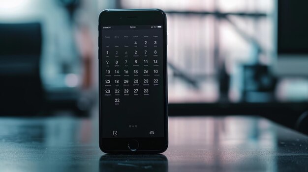 Zdjęcie przegląd przyszłego iphone'a 7 plus jet black series ujawnia kalendarz na swoim wspaniałym ekranie