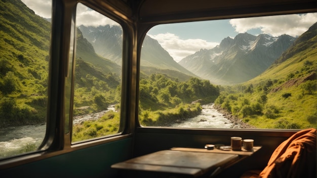 Przejażdżka pociągiem przez majestat natury Okno do spokoju