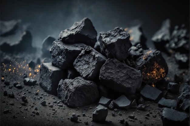 Przemysł wydobywczy zbliżenie węgla kopalnego