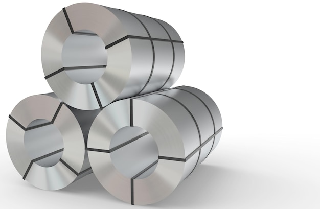 Zdjęcie przemysłowe stalowe cylindry aluminiowe ilustracja 3d