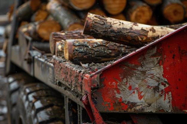 Przemysłowy ładowarz drewna w młynie do obróbki drewna