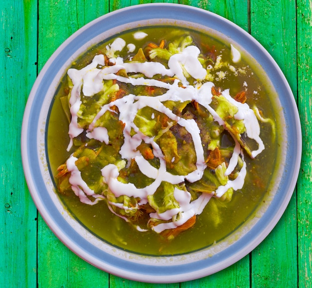 Zdjęcie przepis chilaquiles verdes green mexico