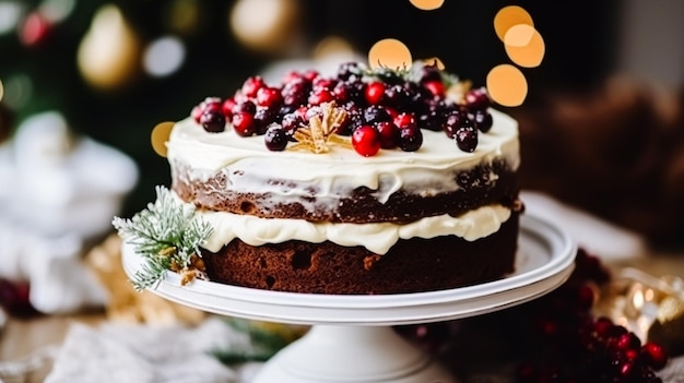 Przepis na świąteczne ciasto i domowy budyń do pieczenia z kremowym lukrem na przytulne zimowe wakacje Podwieczorek w angielskiej wiejskiej chatce domowe jedzenie i inspiracje kulinarne