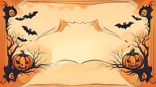 Przerażająca ilustracja baneru halloween z przestrzenią do kopiowania