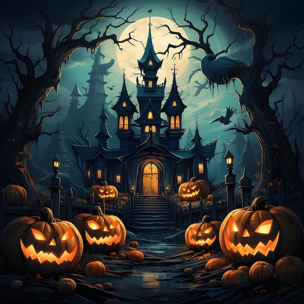 Przerażająca ilustracja z Halloween