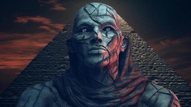Zdjęcie przerażająca mumia w egipcie