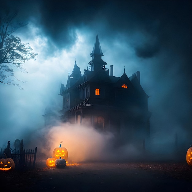 Zdjęcie przerażające halloween na tle