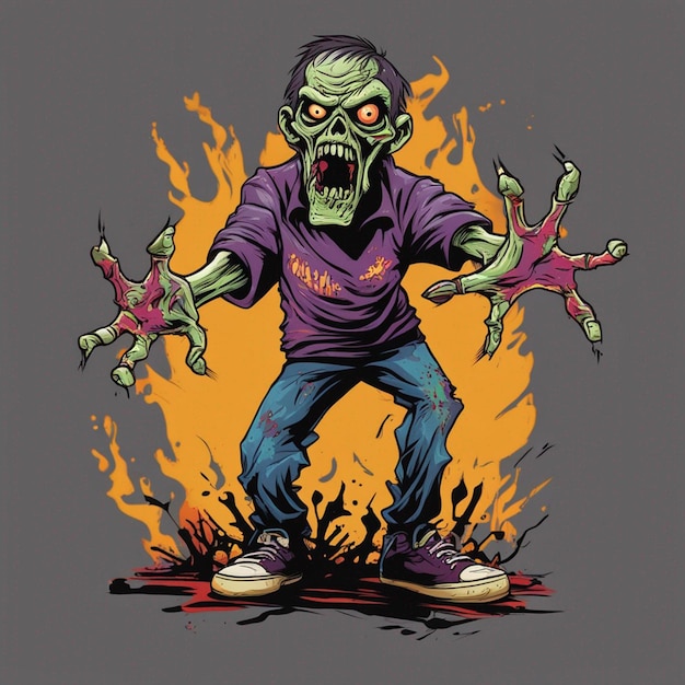 Przerażający projekt koszulki zombie