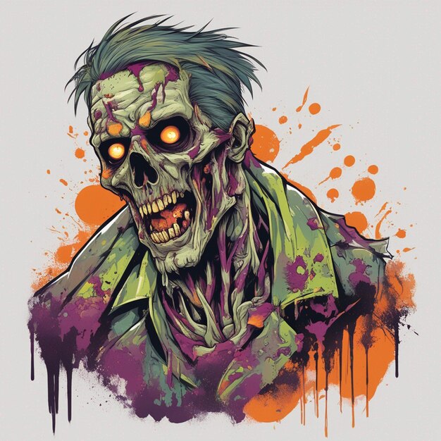 Przerażający projekt koszulki zombie