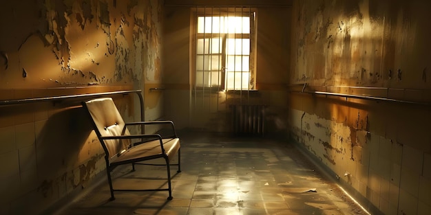 Zdjęcie przerażający stary pokój szpitalny przywołuje wibracje z horroru z przerażającą atmosferą concept horror movie vintage hospital room eerie ambiance