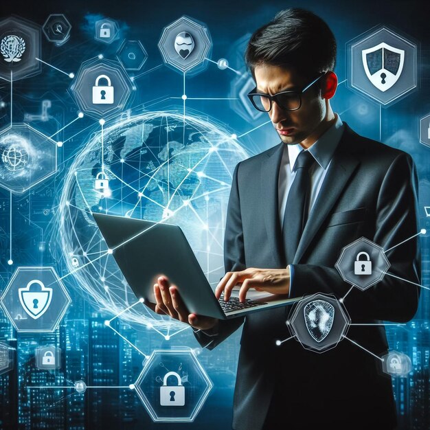 Zdjęcie przestępczość cyfrowa i ochrona danych bezpieczeństwo sieci i ochronę danychochrona przed przestępczością internetową