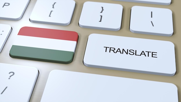 Przetłumacz koncepcję języka węgierskiego Tłumaczenie słowa przycisk z tekstem na klawiaturze