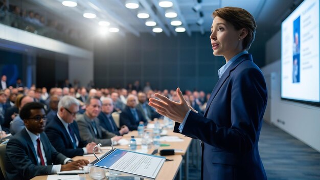 Przewodniczący na spotkaniu biznesowym w sali konferencyjnej