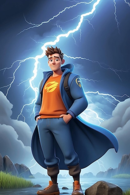 Zdjęcie przewodnik ilustracji animacji 3d dla postaci z kreskówek storm chaser