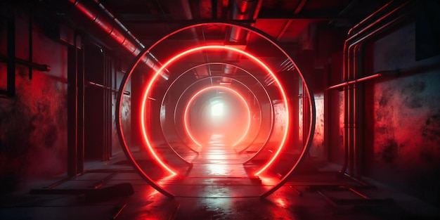 Przez tunel przejeżdża neon