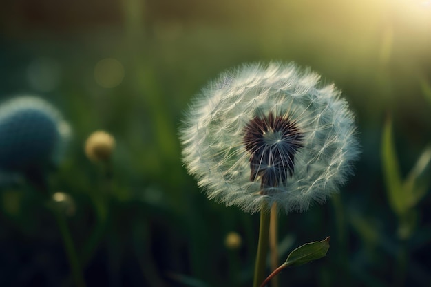 Przeznaczone do walki radioelektronicznej dandelion na naturalnym tle AI generowane