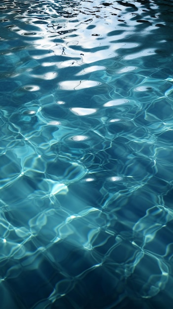 Przezroczysta niebieska tekstura dna basenu Pionowa tapeta mobilna