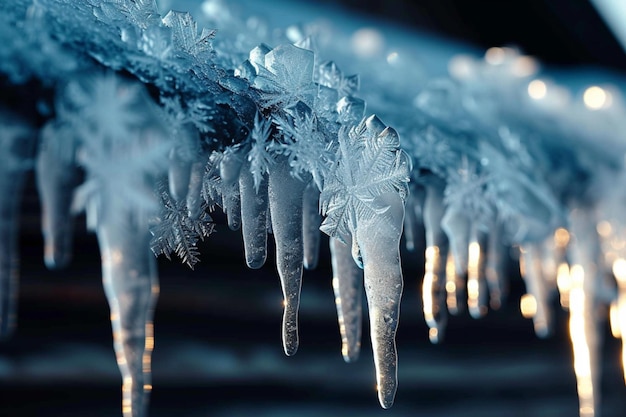 Zdjęcie przezroczyste kryształy lodu odzwierciedlają świeżość zimy