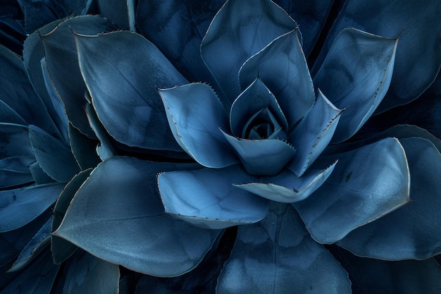 Przeżyj abstrakcyjne piękno ciemnego, błękitnego kaktusa agawy tworząc unikalny naturalny wzór tła