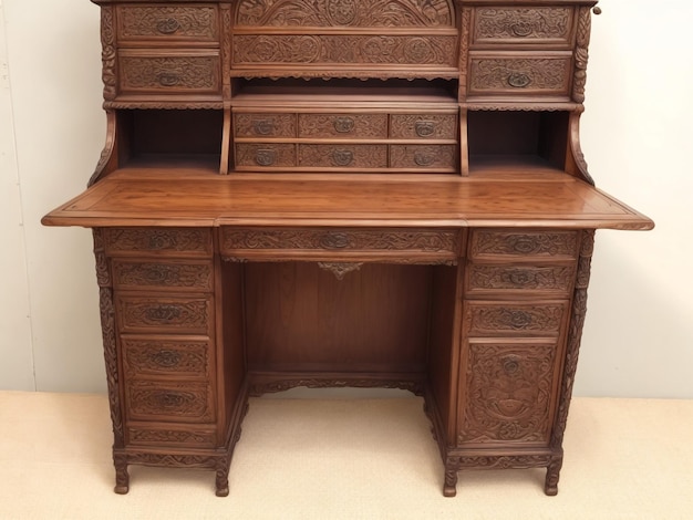Przód biurka w stylu vintage, drewniany