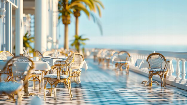 Zdjęcie przybrzeżne tropikalne krzesła serenity czekają na słonecznej plaży, oferując doskonałą ucieczkę do uroczystości wakacyjnej