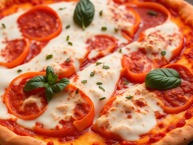 Przyciągające zbliżenie świeżo upieczonej włoskiej pizzy