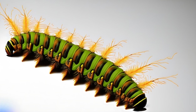 Zdjęcie przyciągający 16k caterpillar insect view szczegółowe makro zoom z kopiowaniem przestrzeni