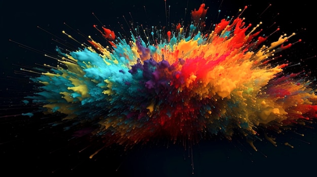 Przyciągający Chaos of Vibrant Powder Explosion stworzony za pomocą technologii Generative AI