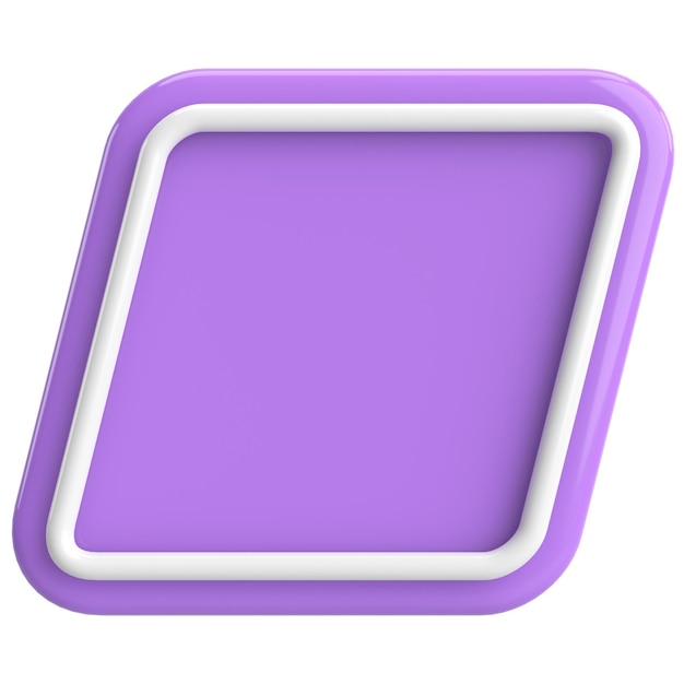 Przycisk romb 3D Pusty przycisk Ilustracja 3D