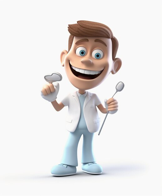 Zdjęcie przygody w animowanej stomatologii ze specjalistą od uśmiechów 3d