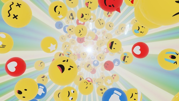 Przygody w świecie Emoji Tło dla reklamy w mediach społecznościowych i na scenie emoji