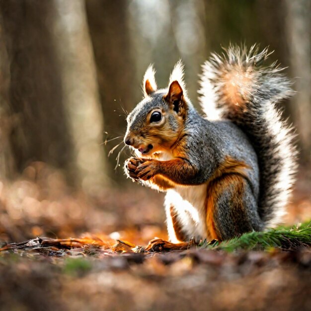Zdjęcie przygody wiewiórki w lesie opowieść o lesie