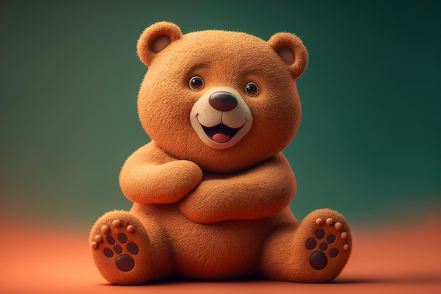 Przyjazny niedźwiedź postać z kreskówki urocza i sympatyczna generatywna sztuczna inteligencja