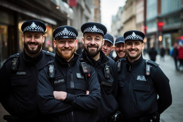 Zdjęcie przyjazny policjant w mieście.