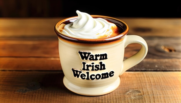 Przyjemny Irlandzki Kubek Do Kawy Z Napisem Warm Irish Welcome