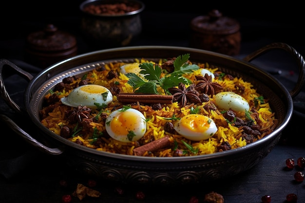 Przyprawione jajko przepiórki Biryani