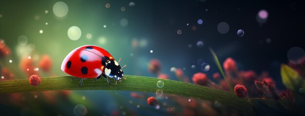 Zdjęcie przyrodnicze tło z ladybug