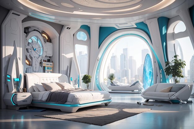 Przystań podróżnika w czasie Stwórz futurystyczną sypialnię z połączeniem historii