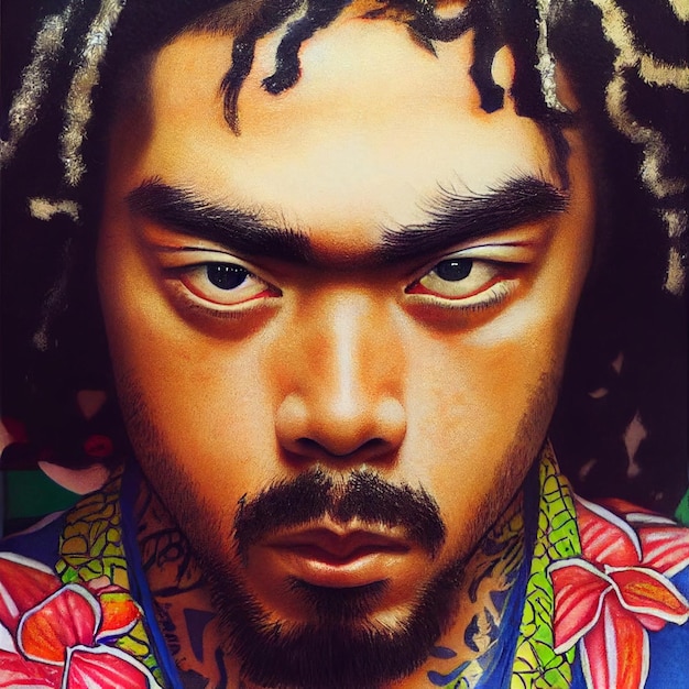 Przystojny afroamerykanin portret ilustracja