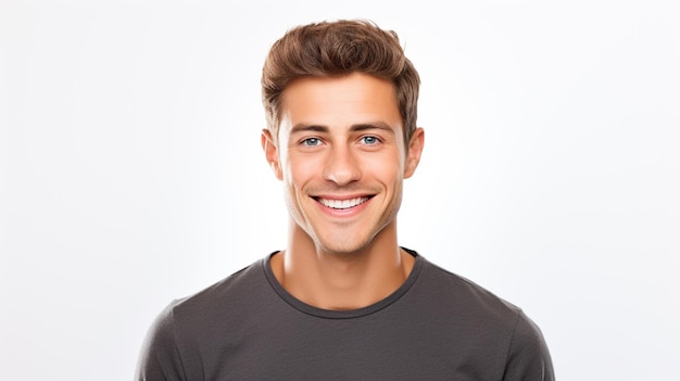 Przystojny mężczyzna modelu mężczyzna uśmiecha się doskonale czyste zęby stock photo tło dentystyczne
