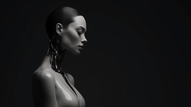 Przyszła cyber żeńska sztuczna inteligencja to skomplikowany związek między ludzkością a koncepcją sztucznej inteligencji