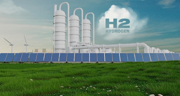 Przyszła fabryka wodoru zasilana odnawialnymi źródłami energii