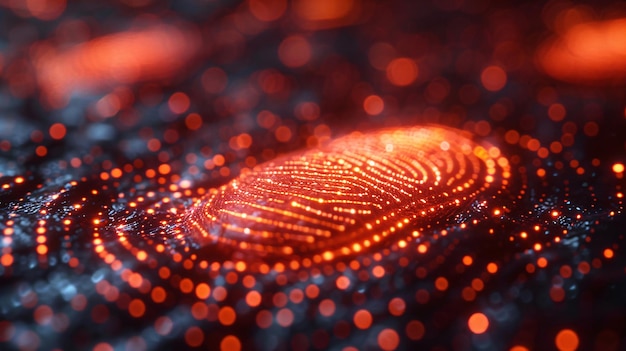 Przyszłe przetwarzanie cyfrowe technologii biometrycznego skanera odcisków palców koncepcja cyfrowego programu mo
