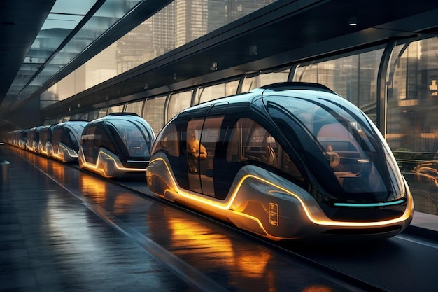 Przyszłość przyszłości przyszłości transportu to futurystyczny pojazd.