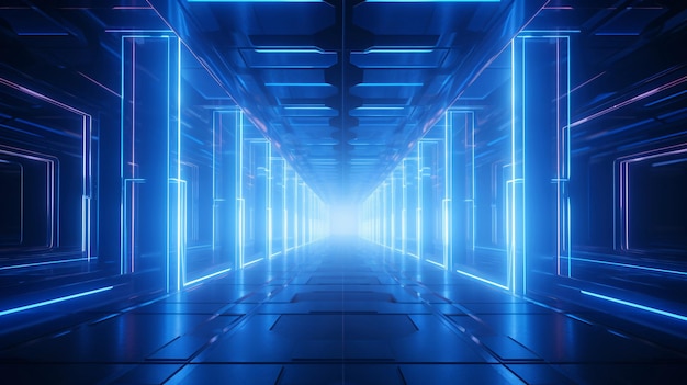Przyszłość technologii 3D abstrakcja nowoczesna cyfrowa ilustracja sceny cyberprzestrzeni