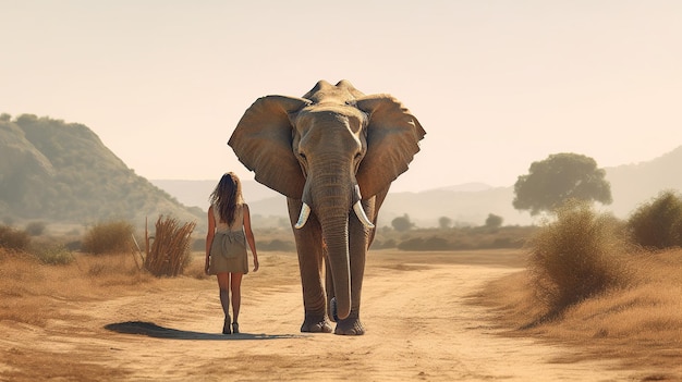 przywódca słoni afrykańskich prowadzący safari piesze wędrówki afryka ssak dzika przyroda kenia ścieżka szlak