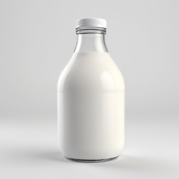 PSD butelki mleka na białym tle