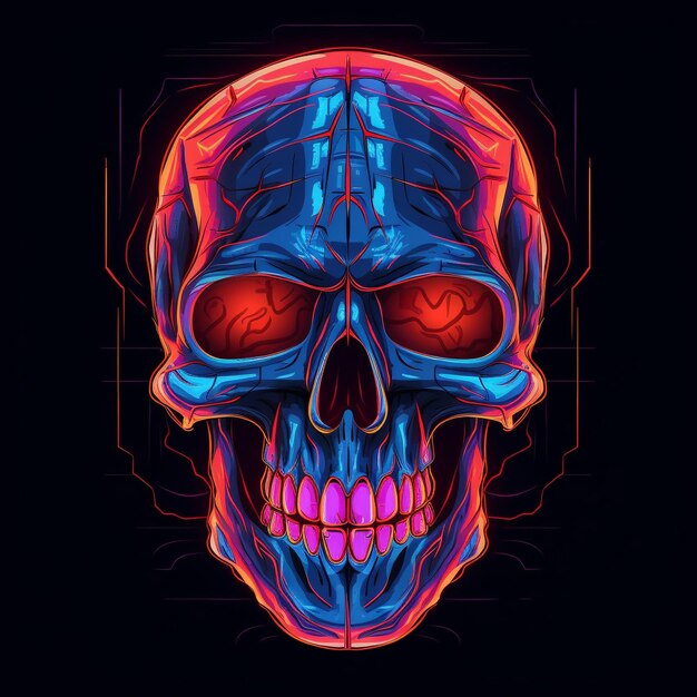 Psychedelic Skulls Collection Żywe i ostre ilustracje wektorowe na Halloween i dalej